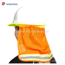 100% poliéster Mesh Fluo Amarillo Naranja 2 tonos de alta visibilidad Cuello Sombra con cinta reflectante Un tamaño para todos